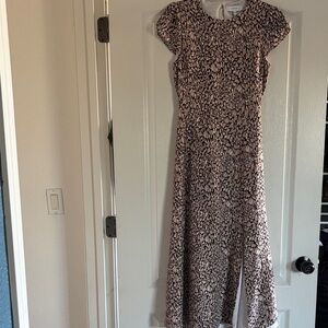 Reiss Pink and Black Midi Dress
